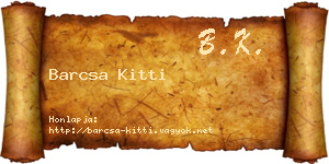 Barcsa Kitti névjegykártya